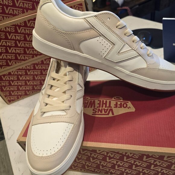 Vans Men's Lowland Cc Leather Marshmallow True White Skate Shoes Size 13 NIB - Picture 3 of 10